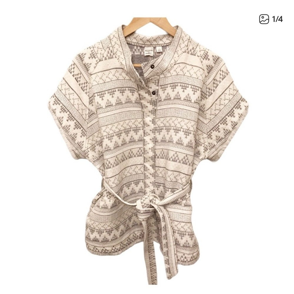 Melrose & Market Tribal Print Woven Jacket Medium